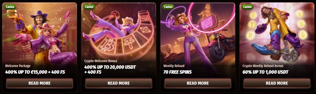 WestAce Casino welcome bonuses with €15,000, 20,000 USDT and free spins